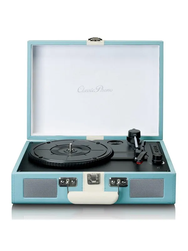 Lenco Suitcase turntable with BT and built-in speakers - Platespiller Blå