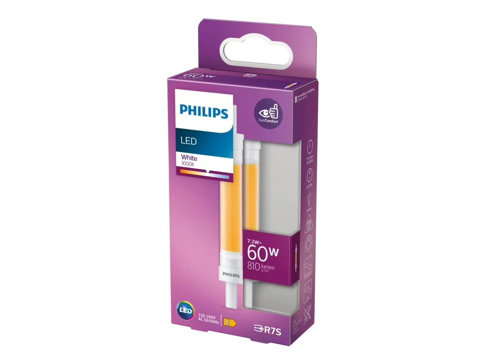 Philips LED-lyspære Spot 7.2W/830 (60W) 118 mm R7s