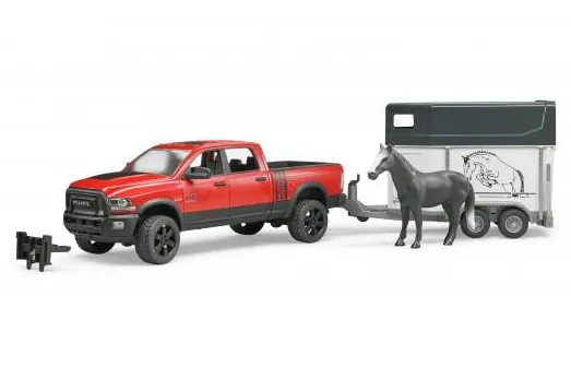Bruder RAM 2500 Power Wagon with horse trailer and horse