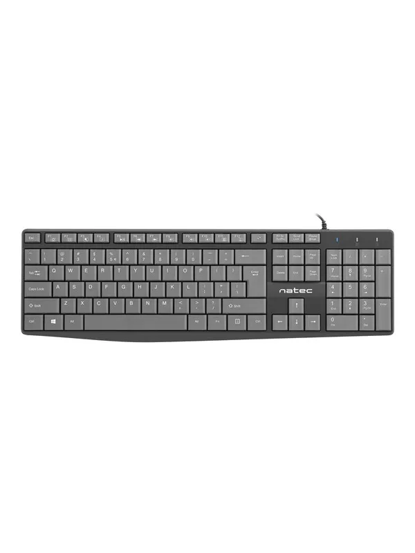 Natec Nautilus - keyboard - US - black - Tastatur - Engelsk (USA) - Grå