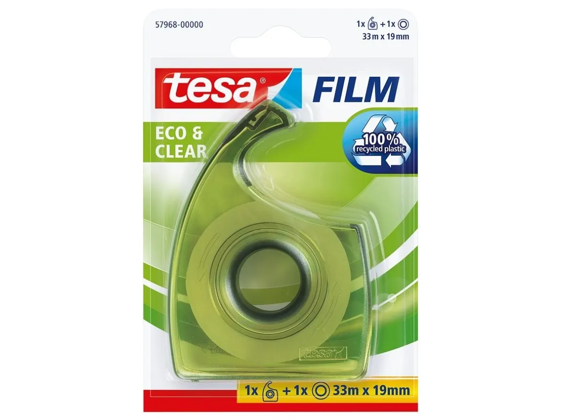tesa film eco & clear tape 33m x 19mm Transparent + dispenser