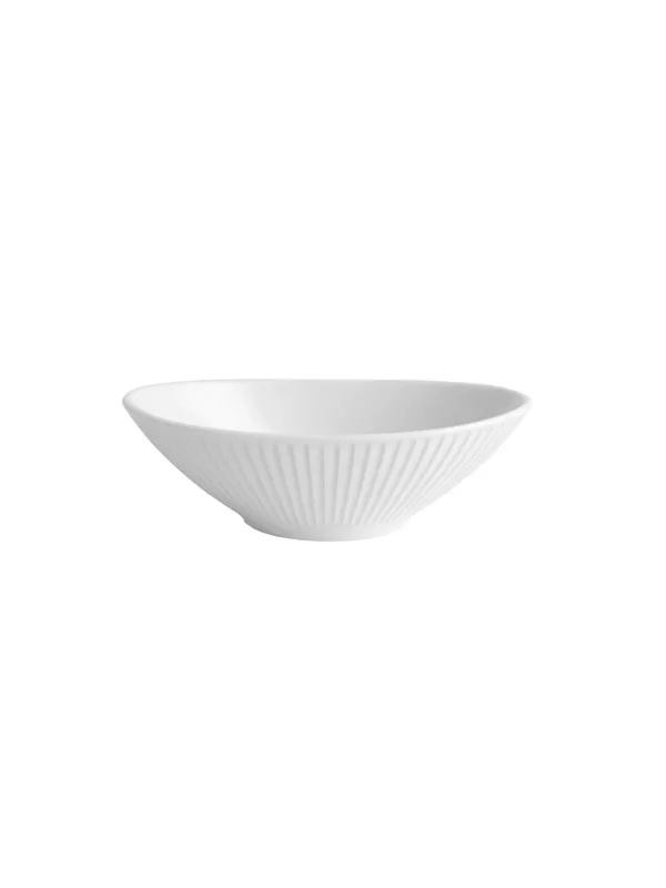 Pillivuyt Plissé Bowl oval 16 x 10 x 4.5 cm White