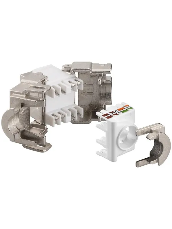Pro Keystone module RJ45 CAT 6A STP - Sølv