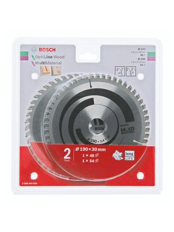 Bosch 1x Optiline Wood + 1x Multi Material Saw Bla