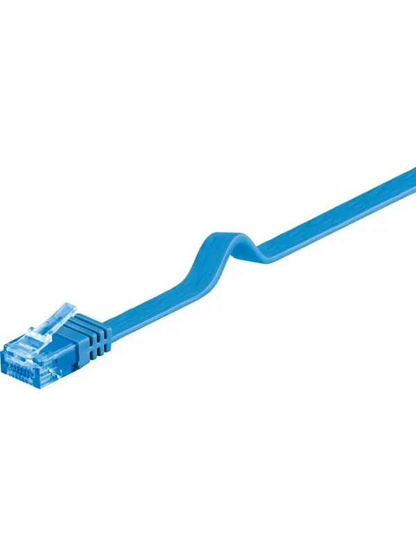 Pro LAN CAT 6A U/UTP flat - Blå - 5m
