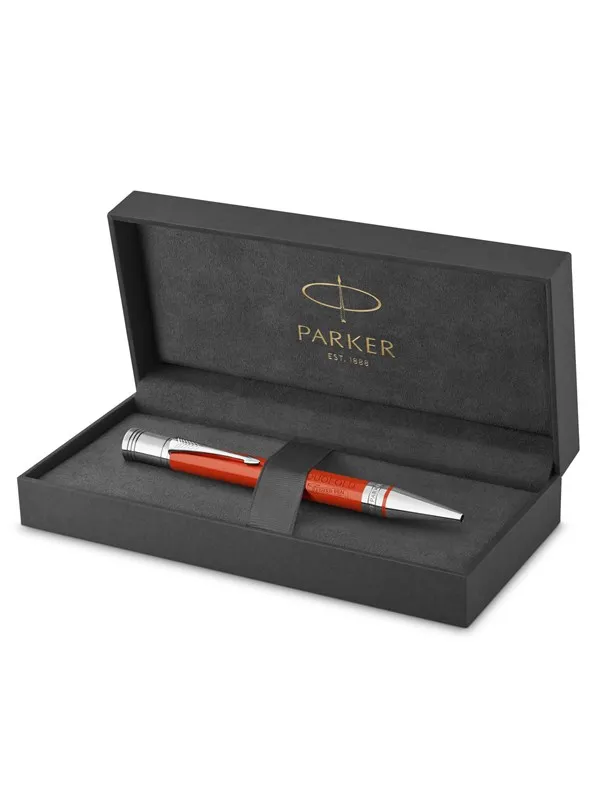 Parker Duofold Ballpoint Pen | Classic Big Red Vintage | Medium Point Black Ink Refill | Premium Gift Box