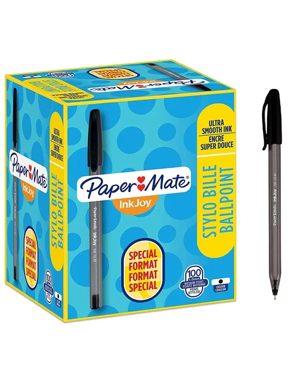Paper Mate InkJoy 100ST Ballpoint Pens | Medium Point (1.0 mm) | Black | 100 Count