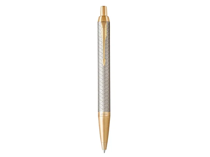 Parker IM Ballpoint Pen | Premium Warm Silver | Medium Point Blue Ink | Gift Box
