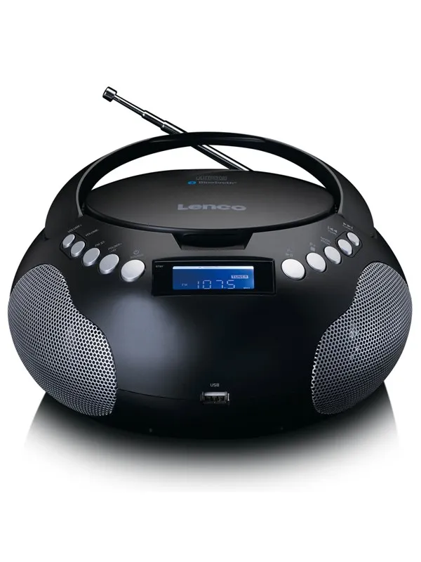 Lenco SCD-331BK - Portable Radio/CD/MP3 player with USB and Bluetooth® - Black