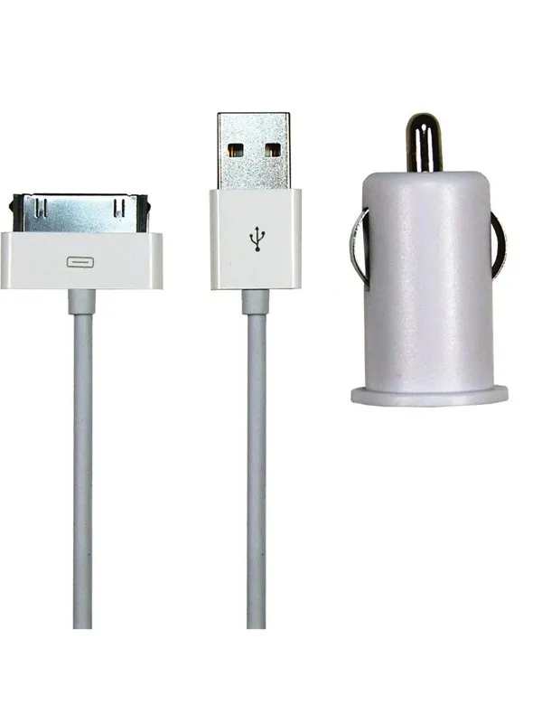 Sinox 12V Car Charger w/30-pin 1.0A - 1m - White