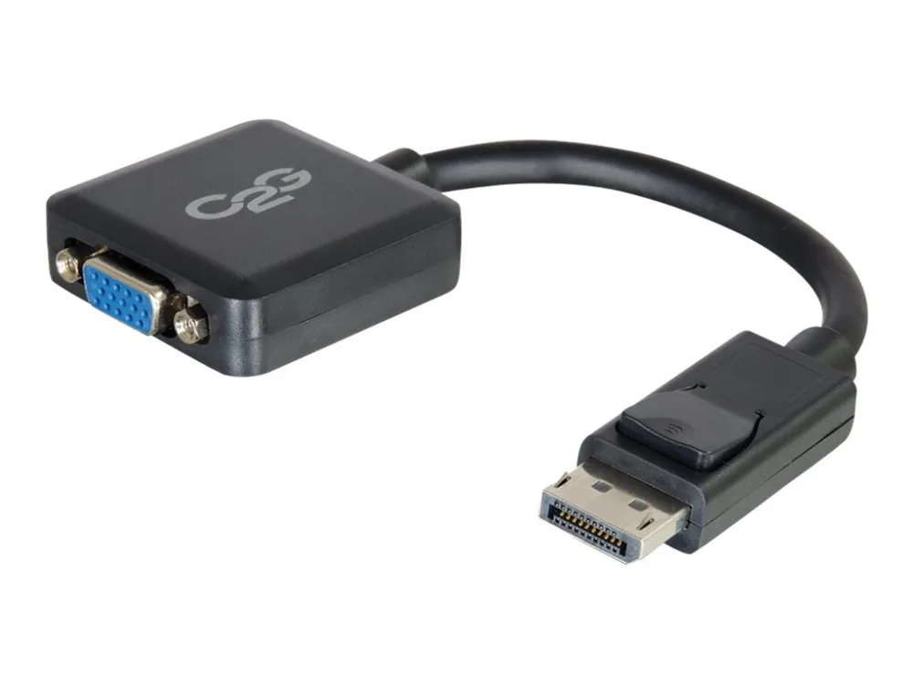 C2G 20cm DisplayPort to VGA Adapter Converter - DP Male to VGA Female - Black - VGA adapter - 20 cm