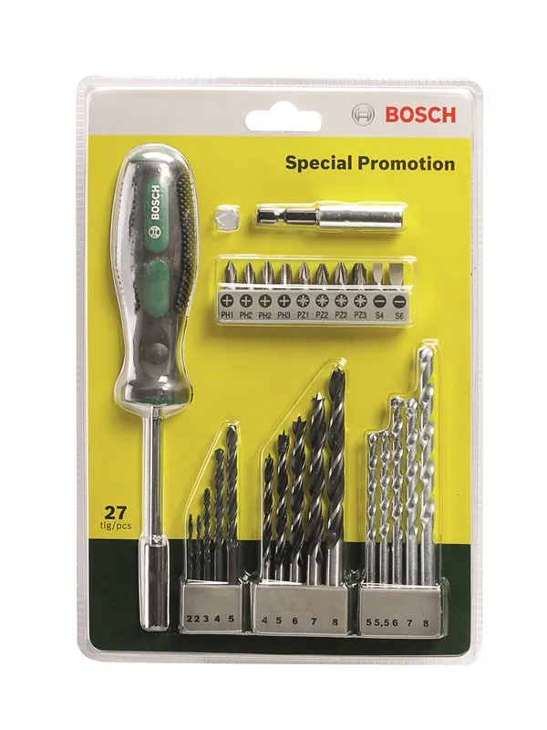 Bosch 27-delers bor- og skrutrekkerbitsett