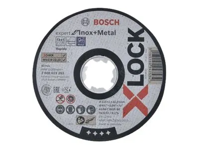 Bosch X-LOCK Expert for Inox+Metal, 115 x 1 x 22,23, rett skjæring AS 60 T INOX BF, 115 mm, 1,0 mm