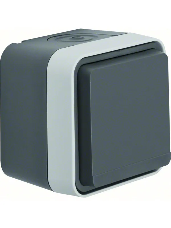 Wexøe Schuko scoket outlet with hinged cover grey