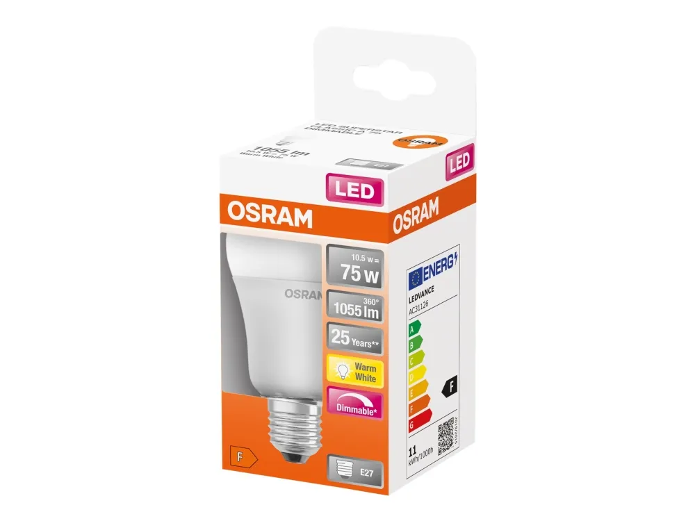 Osram LED-lyspære Standard 10.5W/827 (75W) Frosted Dimmable E27