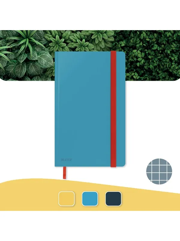 Leitz  Cosy Soft Touch Notatbok Hardcover medium, ruter Sjøblå