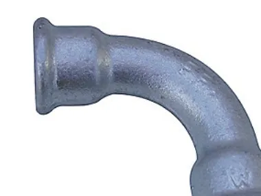 +GF+ Long sweep bend galvanized for f 90° 1