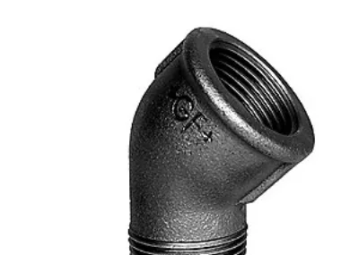 +GF+ Elbow 45° black med f 1/2