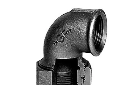 +GF+ Union elbow black conical for f