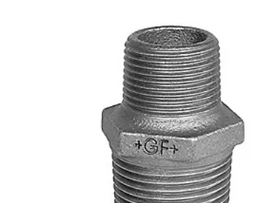 +GF+ Hexagon nipple black reducing 1 1/2 x 3/4
