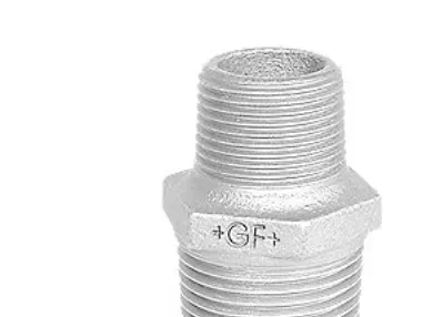 +GF+ Hexagon nipple galvanized reducing 1 1/4 x 1/2