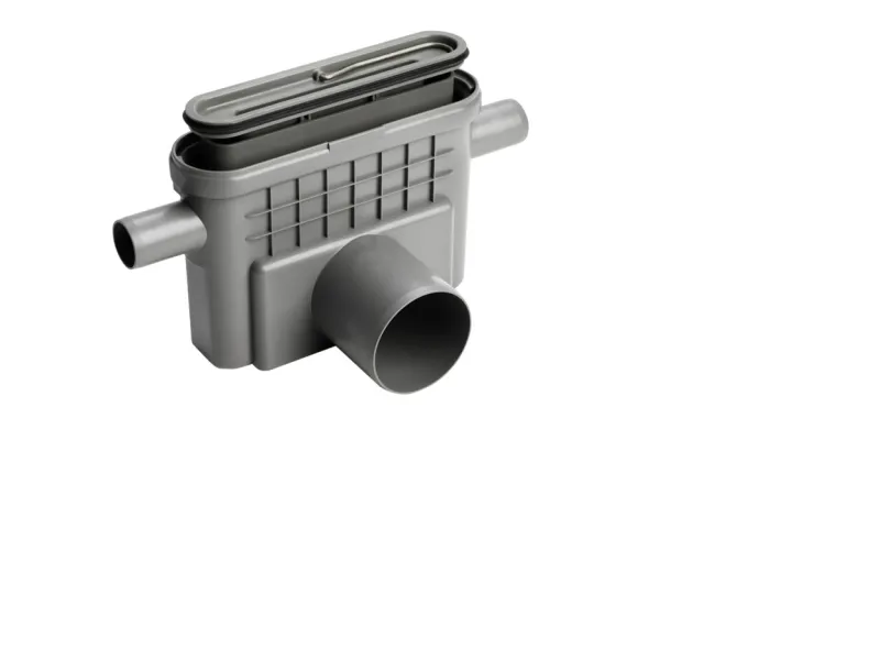 Unidrain Outlet unit w/horizontal outlet Ø75 mm incl. water trap and two horizontal side inlets Ø40/32 mm