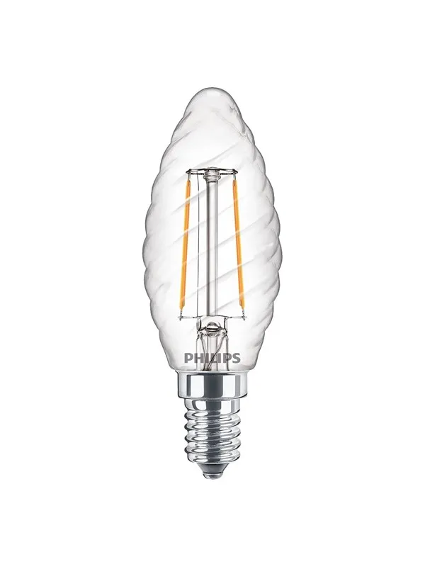 Philips LED-lyspære Classic Candle 2W/827 (25W) Clear E14