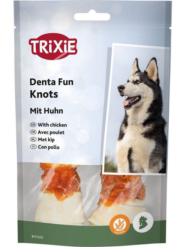 Trixie Denta Fun Kyllinginnpakket Råhudsknute 11cm (2-Pack) 70g