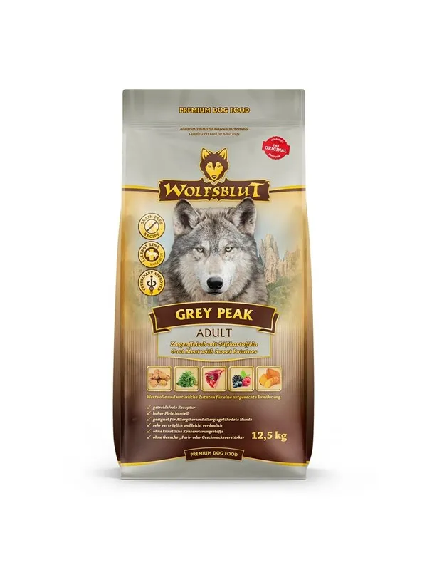 Wolfsblut Grey Peak Goat with sweet potatoes - dry dog food - 12.5kg