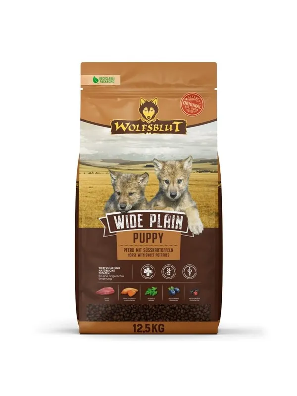 Wolfsblut Wide Plain Puppy Horse with sweet potatoes - dry dog food - 12.5kg