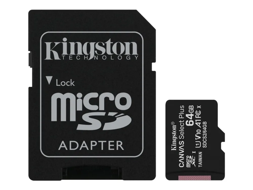 Kingston Canvas Select Plus microSD/SD - 100MB/s - 64GB