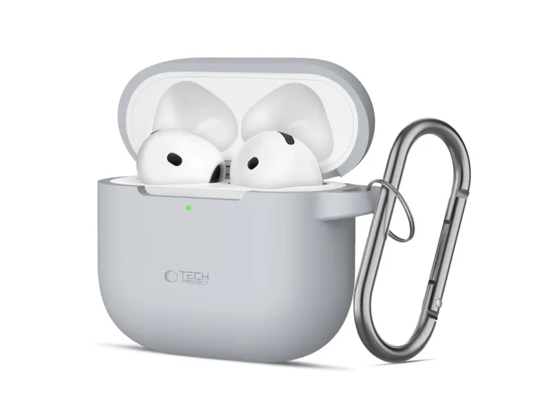Tech-Protect Silicone Hook Case for AirPods 4 - Grey