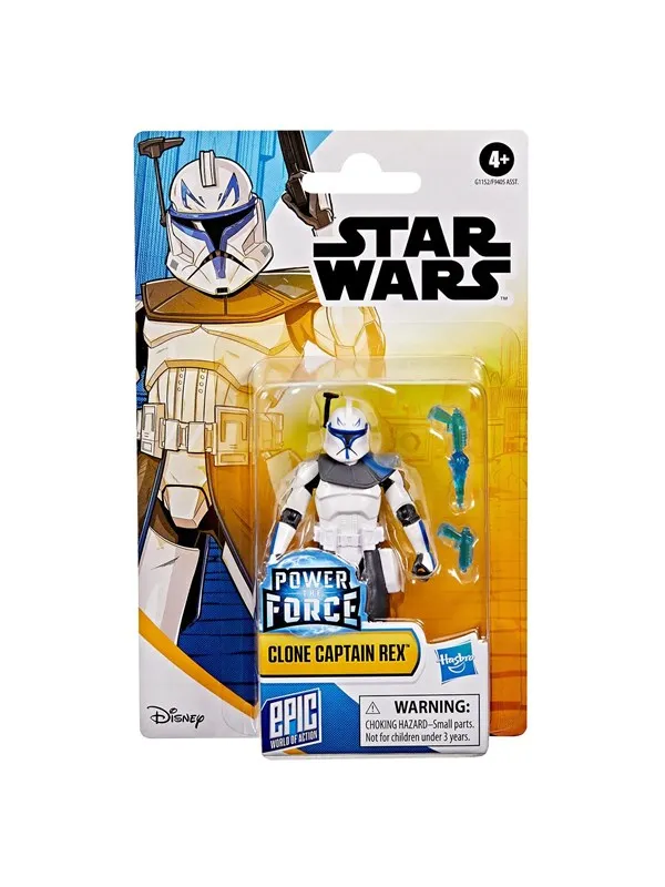 Star Wars Epic World Of Action Clone Captain Rex 4 Inch Action Figure & 2 Accessories