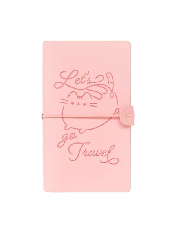 Pusheen - Leather Travel Notebook B6 - Pink
