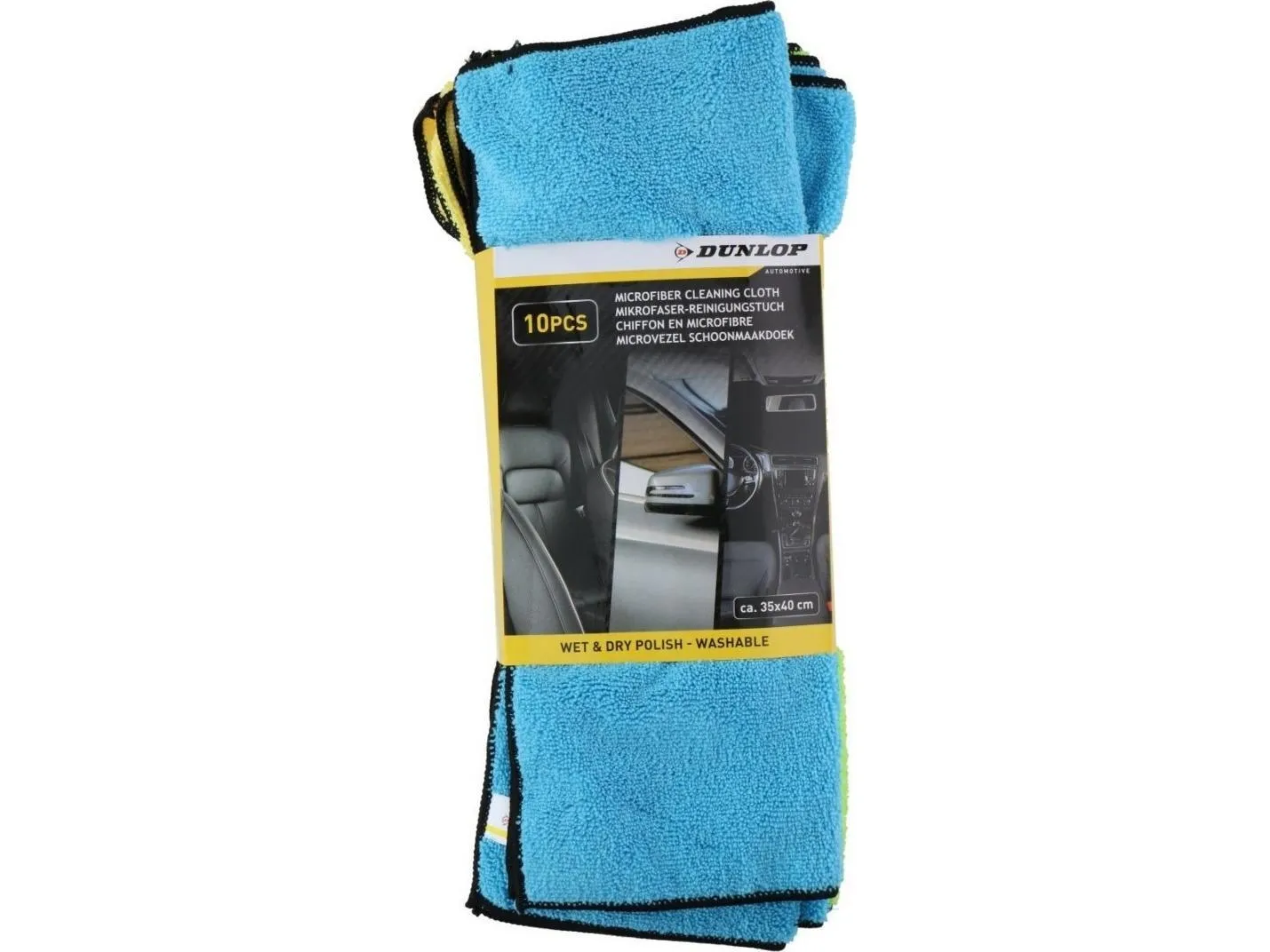 Dunlop - Universal microfibre car cloths 35x40 cm 10 pcs.