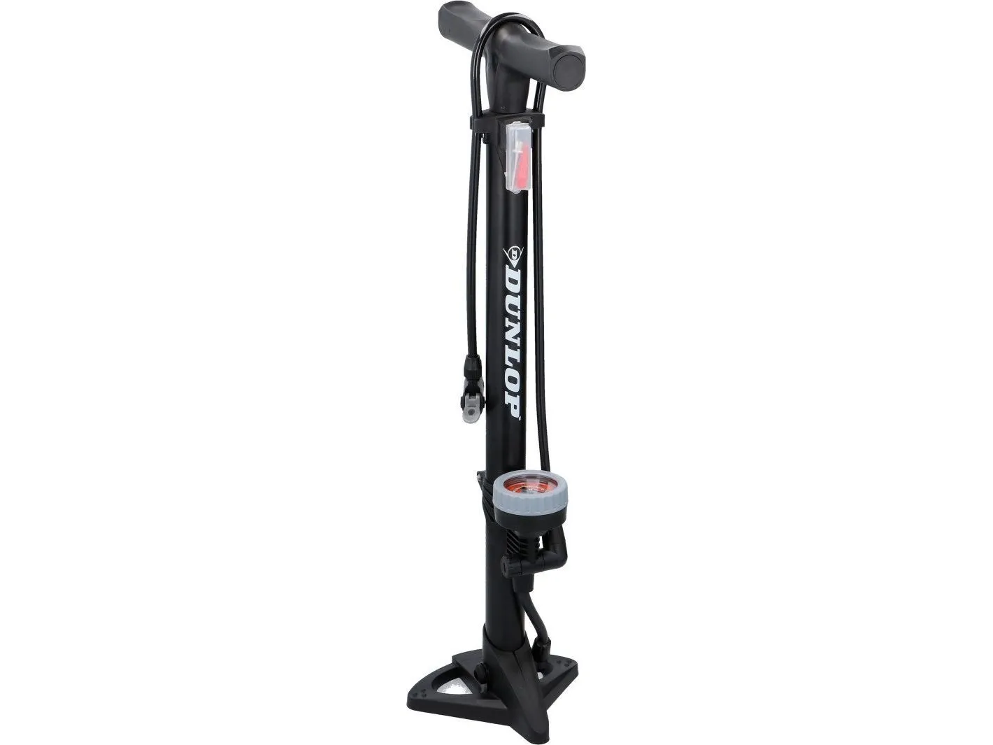 Dunlop - Floor pump for bikes balls mattresses with pressure gauge - Black