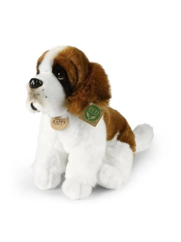 Rappa - Plush realistic St. Bernard dog mascot sitting 30 cm Eco-Friendly