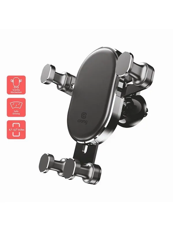 CRONG Gravity Auto-Lock Car Holder - Gravity car holder for 4.7"-6.5" phones - black