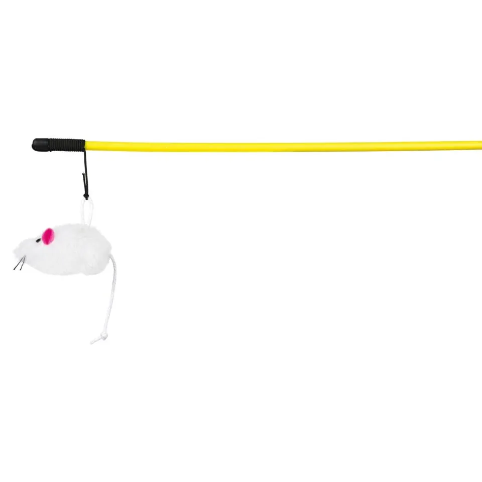 Trixie Playing Rod with Mouse 100cm assorted colours