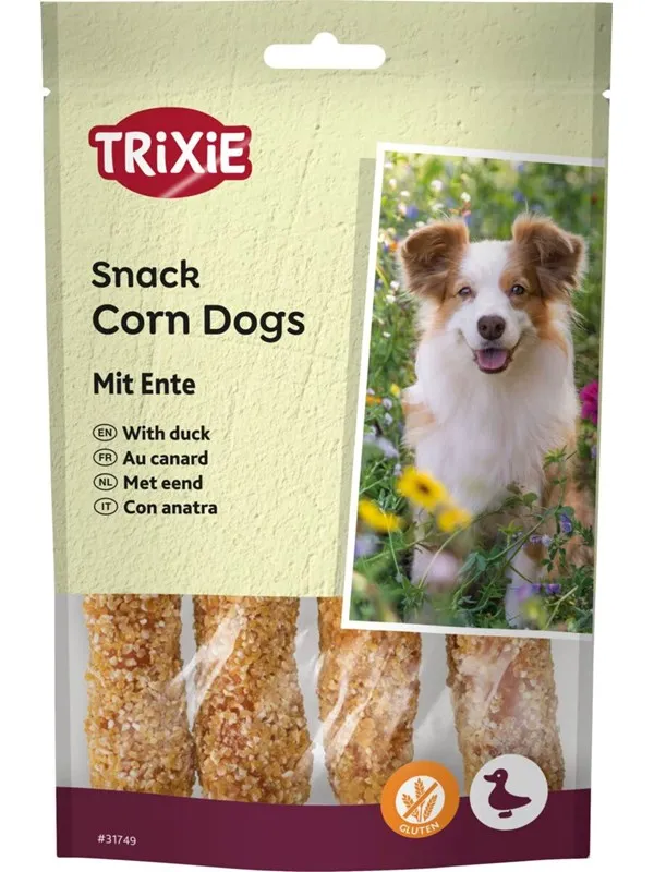 Trixie Hundegodbiter Snack Corn Dogs med And 100g