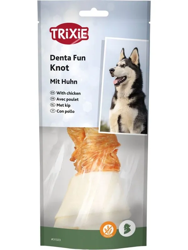 Trixie Denta Fun Kyllinginnpakket Råhudsknute 15cm 70g