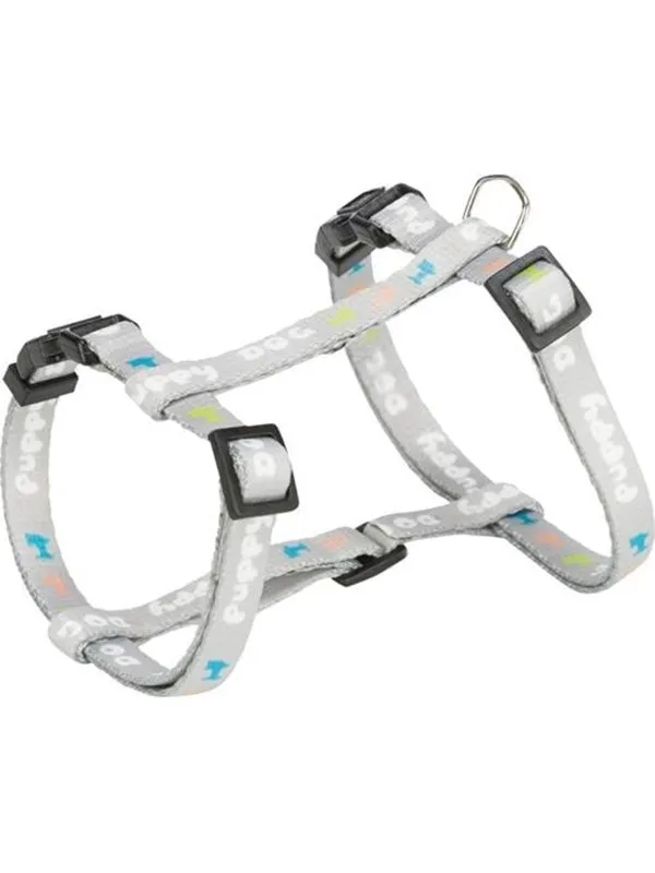 Trixie Junior Puppy H-Harness with Lead M-L: 27-45cm/10mm 2m. light grey
