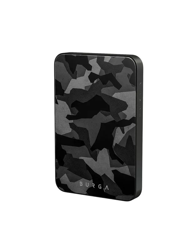Burga Night Black Camo - MagSafe Power Bank 5000 mAh Gunmetal Nødlader - Svart - 5000 mAh