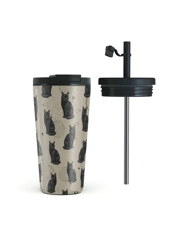 Burga Salem - Travel Mug 500ml with Flap & Straw Set
