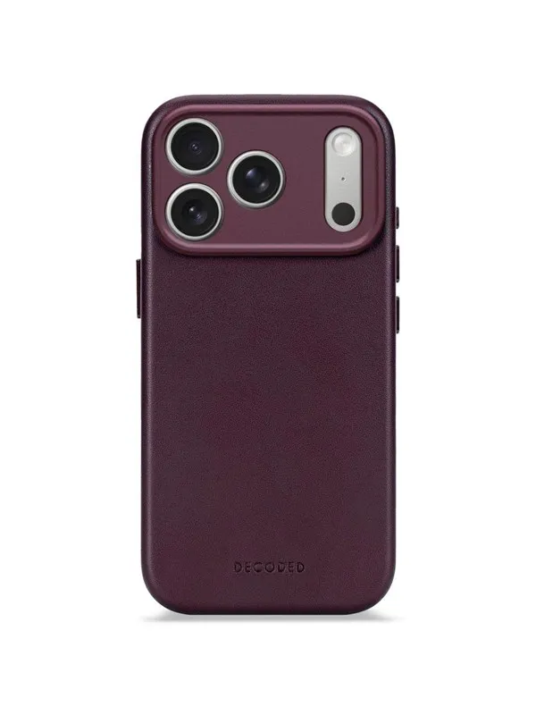 Decoded - Leather Backcover for iPhone 17 Pro Max - Dark Ruby