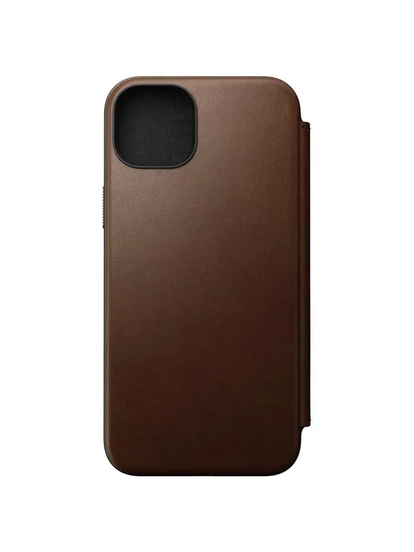 Nomad Modern Leather Folio - iPhone 15 Plus | Brown |  Leather