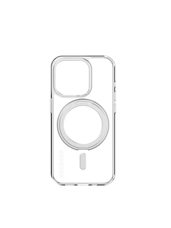 Decoded Recycled Plastic Transparent Loop Stand BackCover  for iPhone 15 Pro Clear