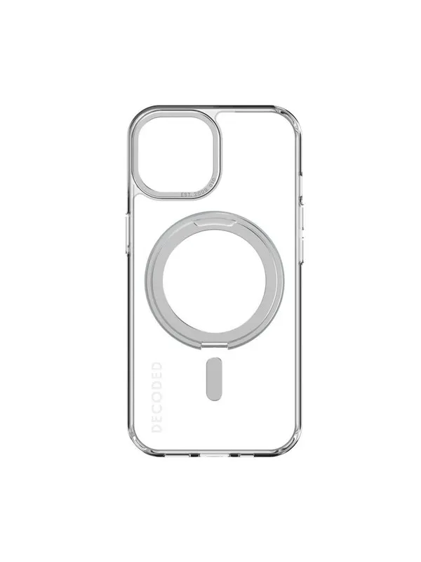Decoded Recycled Plastic Transparent Loop Stand BackCover for iPhone 15 Clear