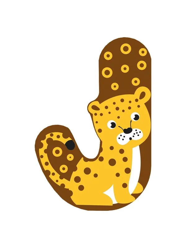 Small Foot - Wooden Animal Children's Letter - J