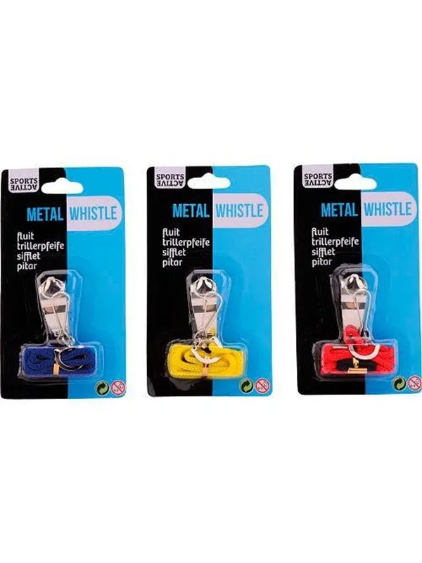 Hobby Mate Whistle with string on blister card. Ass.